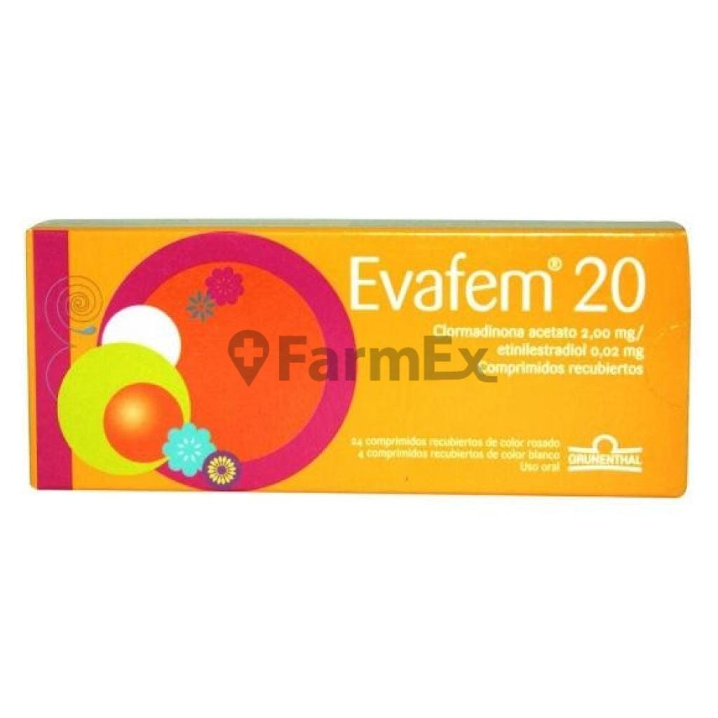Evafem 20 x 28 comprimidos susc-1 de 4 meses Farmex-Suscripciones-Persistente
